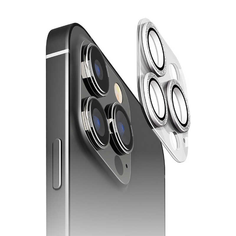 PGA PGA iPhone 15 Pro(6.1インチ)カメラフルプロテクター Premium Style ラメシルバー PG-23BCLG12SV PG-23BCLG12SV