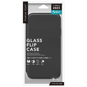 PGA iPhone 15 Plus(6.7インチ) ガラスフリップケース Premium Style ブラック PG-23CGF01BK PGA iPhone 15 Plus(6.7インチ) ガラスフリップケース Premium Style ブラック PG-23CGF01BK