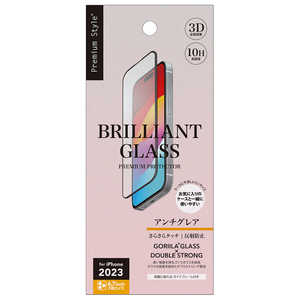 PGA iPhone 15 Pro Max(6.7) ɥե졼 վݸ饹 BRILLIANT 2ٶ/饬饹 Premium Style 쥢 PG-23DGLW01AG