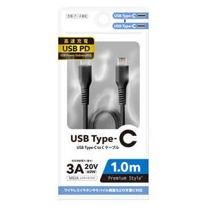 PGA USB Type-C to Cケーブル 1.0m Premium Style ［USB Power Delivery対応］ ブラック PGYBCC10BK