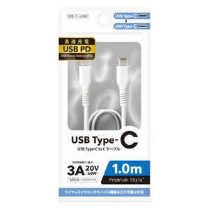 PGA USB Type-C to Cケーブル 1.0m Premium Style ［USB Power Delivery対応］ ホワイト PGYBCC10WH