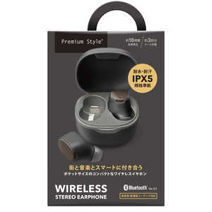 PGA 完全ワイヤレス ステレオイヤホン カナルタイプ Premium Style ［ワイヤレス(左右分離) /Bluetooth対応］ ブラック PG-BTE17TW1BK