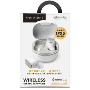 PGA 完全ワイヤレス ステレオイヤホン カナルタイプ Premium Style [ ワイヤレス ( 左右分離 ) / Bluetooth 対応 ] ホワイト PG-BTE17TW2WH