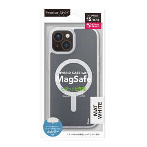 PGA iPhone 15/14/13用 MagSafe対応 ハイブリッドケース Premium Style マット/ホワイト PG-23AMGPT02WH