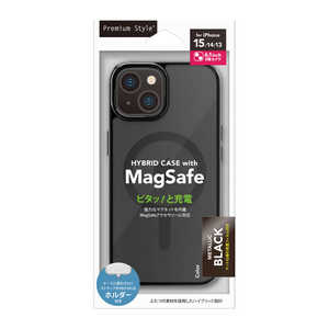 PGA iPhone 15/14/13用 MagSafe対応 ハイブリッドケース Premium Style メタリック/ブラック PG-23AMGPT04BK