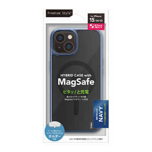 PGA iPhone 15/14/13用 MagSafe対応 ハイブリッドケース Premium Style メタリック/ネイビー PG-23AMGPT06NV