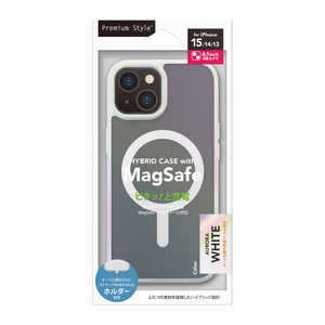 PGA iPhone 15/14/13用 MagSafe対応 ハイブリッドケース Premium Style オーロラ/ホワイト PG-23AMGPT07WH