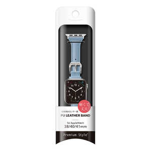 PGA Apple Watch 42/41/40/38mm用 PUレザーバンド ブルー PGAW41PU04BL PGA Apple Watch 42/41/40/38mm用 PUレザーバンド ブルー PGAW41PU04BL