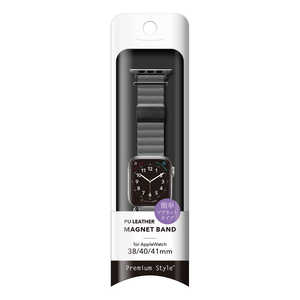 PGA Apple Watch 42/41/40/38mm用 PUレザーマグネットバンド グレー PGAW41MG04GY PGA Apple Watch 42/41/40/38mm用 PUレザーマグネットバンド グレー PGAW41MG04GY