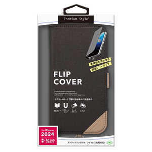 PGA iPhone 16(6.1インチ)フリップカバー Premium Style キャンバス/チャコールグレー PG-24AFP09GY PGA iPhone 16(6.1インチ)フリップカバー Premium Style キャンバス/チャコールグレー PG-24AFP09GY