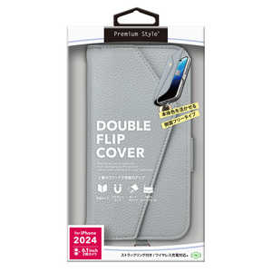 PGA iPhone 16(6.1インチ)ダブルフリップカバー Premium Style グレー PG-24AFP14GY PGA iPhone 16(6.1インチ)ダブルフリップカバー Premium Style グレー PG-24AFP14GY