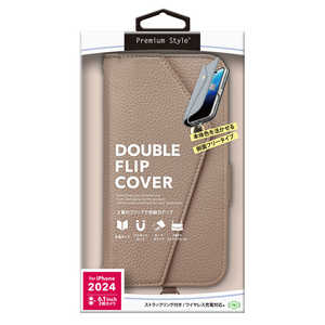 PGA iPhone 16(6.1インチ)ダブルフリップカバー Premium Style ベージュ PG-24AFP16BE PGA iPhone 16(6.1インチ)ダブルフリップカバー Premium Style ベージュ PG-24AFP16BE