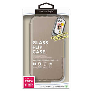 PGA iPhone 16(6.1インチ)ガラスフリップケース Premium Style ベージュ PG-24AGF02BE PGA iPhone 16(6.1インチ)ガラスフリップケース Premium Style ベージュ PG-24AGF02BE