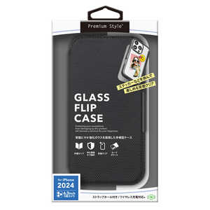 PGA iPhone 16 Pro(6.3インチ) ガラスフリップケース Premium Style ナイロン/ブラック PG-24BGF04BK PGA iPhone 16 Pro(6.3インチ) ガラスフリップケース Premium Style ナイロン/ブラック PG-24BGF04BK