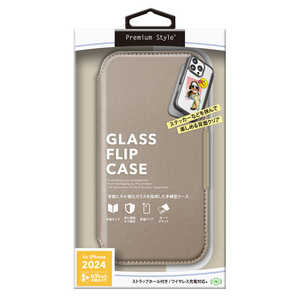 PGA iPhone 16 Pro Max(6.9インチ) ガラスフリップケース Premium Style ベージュ PG-24DGF02BE PGA iPhone 16 Pro Max(6.9インチ) ガラスフリップケース Premium Style ベージュ PG-24DGF02BE