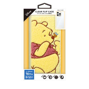 PGA iPhone 16 Pro用 クリアフリップケース サガラ刺繍 Premium Style くまのプーさん PG-D24BCF05POO PGA iPhone 16 Pro用 クリアフリップケース サガラ刺繍 Premium Style くまのプーさん PG-D24BCF05POO