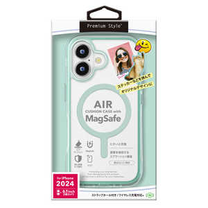 PGA iPhone 16(6.1インチ)MagSafe対応 エアクッションケース Premium Style ミント PG-24AMGPTA04GR PGA iPhone 16(6.1インチ)MagSafe対応 エアクッションケース Premium Style ミント PG-24AMGPTA04GR
