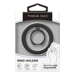 PGA MagSafe対応 リングホルダー Premium Style ブラック PG-MGRH01BK PGA MagSafe対応 リングホルダー Premium Style ブラック PG-MGRH01BK