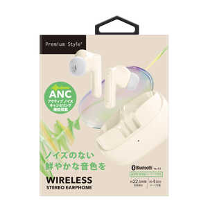 PGA アクティブノイズキャンセリング搭載 完全ワイヤレスイヤホン Premium Style ［ワイヤレス(左右分離) / ノイズキャンセリング対応 / Bluetooth 対応］ ベージュ PG-BTE19TW3BE