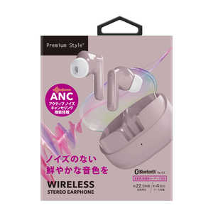PGA アクティブノイズキャンセリング搭載 完全ワイヤレスイヤホン Premium Style ［ワイヤレス(左右分離) / ノイズキャンセリング対応 / Bluetooth 対応］ ピンク PG-BTE19TW4PK