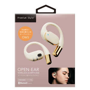 PGA オープンイヤー型 ワイヤレスイヤホン Premium Style ［ワイヤレス(左右分離) / Bluetooth対応］ ベージュ PG-BTE20AR2BE