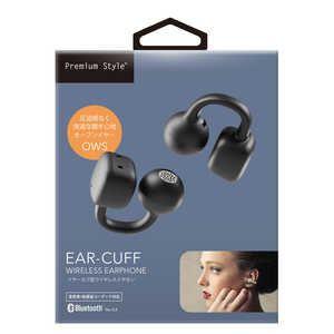 PGA イヤーカフ型 ワイヤレスイヤホン Premium Style ［ワイヤレス(左右分離) / Bluetooth対応］ ブラック PG-BTE21CF1BK