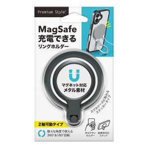 PGA MagSafe�Ή� �����O�z���_�[�X�e�b�J�[ Premium Style �u���b�N PG-RMRG01BK
