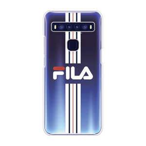 FILA Clear Case Stripe for TCL 10 5G [ Bright White ] Case for TCL 10 5G FLSTRBGWCCTCL105