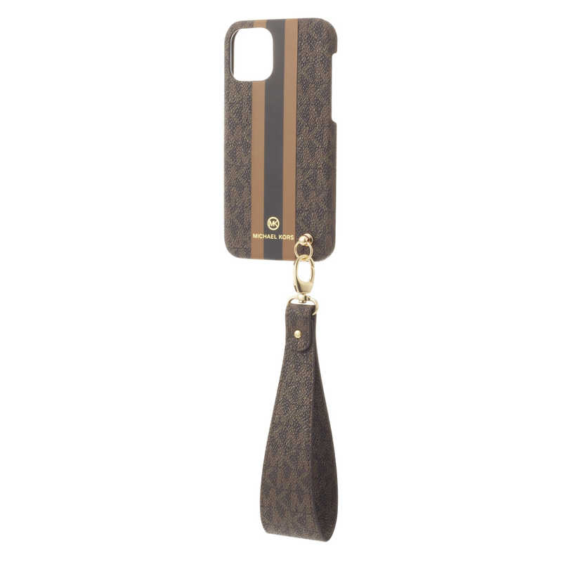 マイケルコース マイケルコース Slim Wrap Case Stripe with Hand Strap - Magsafe for iPhone 12 mini [ Brown ] ブラウン MKPHBRWWPIP2054 MKPHBRWWPIP2054