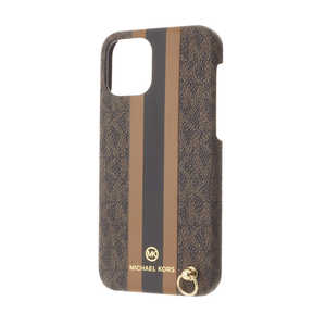マイケルコース Slim Wrap Case Stripe with Hand Strap - Magsafe for iPhone 12 mini [ Brown ] ブラウン MKPHBRWWPIP2054