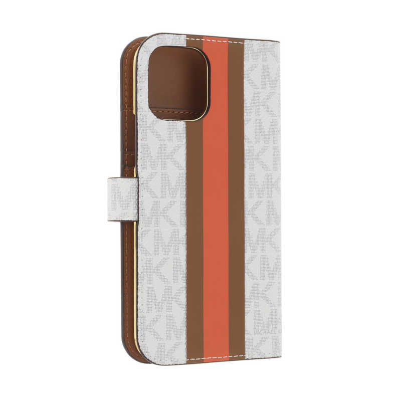 マイケルコース マイケルコース Folio Case Stripe with Hand Strap - Magsafe for iPhone 12 mini [ Bright White ] ブライトホワイト MKPHBGWFLIP2054 MKPHBGWFLIP2054