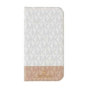 マイケルコース Case 2-Tone Signature with Tassel Charm for iPhone 2021(6.1inch 2レンズ) [ Bright White/Ballet ] MK2SWBIFLIP2161