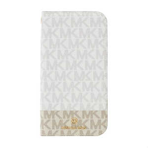 マイケルコース Case 2-Tone Signature with Tassel Charm for iPhone 2021(6.1inch 2レンズ) [ Bright White/Vanilla ] MK2SBWVFLIP2161