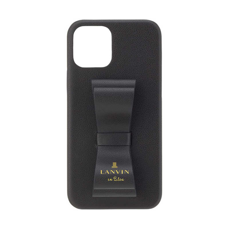ランバン ランバン Slim Wrap Case Stand & Ring Ribbon for iPhone 13 mini [ Black ] LANVIN en Bleu LBSRBLKWPIP2154 LBSRBLKWPIP2154