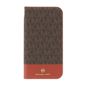 マイケルコース Case Bicolor with Tassel Charm for iPhone 2021(6.1inch 3レンズ) [ Brown/Red ] MKBCBRDFLIP2162