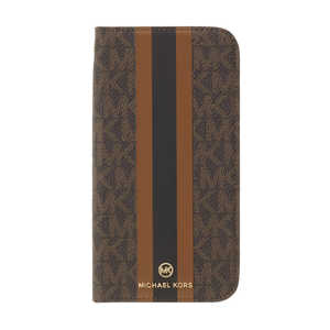 ޥ륳 Folio Case Stripe with Tassel Charm for iPhone 13 Brown MKSTBRWFLIP2161