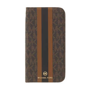 マイケルコース Folio Case Stripe with Tassel Charm for iPhone 13 Brown MKSTBRWFLIP2161