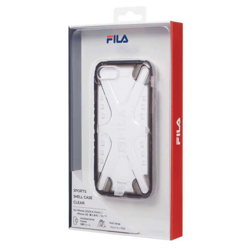 FILA FILA Sports Shell Case Clear for iPhone SE (第3世代)/iPhone SE (第2世代) [ Black ] FLSDBLKSPIPSE20 FLSDBLKSPIPSE20