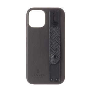 o Stand & Ring Shell Case Signature for iPhone 13 [ Black ] LANVIN COLLECTION LCSIBLKSSIP2161