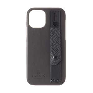 ランバン Stand & Ring Shell Case Signature for iPhone 13 mini [ Black ] LANVIN COLLECTION LCSIBLKSSIP2154