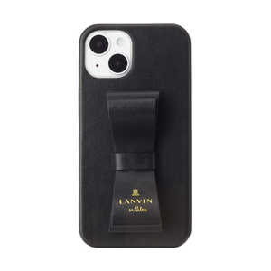ランバン Slim Wrap Case Stand & Ring Ribbon for iPhone 14 6.1inch 2眼 [ Black ] LANVIN en Bleu LBBLKSRIP2261