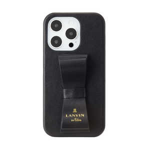 o Slim Wrap Case Stand & Ring Ribbon for iPhone 14 Pro [ Black ] LANVIN en Bleu LBBLKSRIP2261P