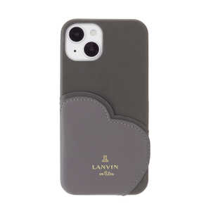 Lanvin en Bleu - Slim Wrap Heart Pocket for iPhone 14  Black  LANVIN en Bleu Х  ֥롼 LBBLKPWIP2261