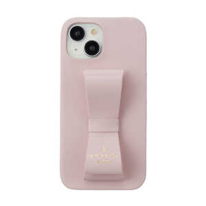 ランバン Slim Wrap Case Stand ＆ Ring Ribbon iPhone 15 LANVIN en Bleu Sakura Pink LBSPKSRIP2361