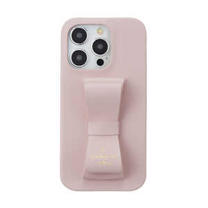 ランバン Slim Wrap Case Stand ＆ Ring Ribbon iPhone 15 Pro LANVIN en Bleu Sakura Pink LBSPKSRIP2361P