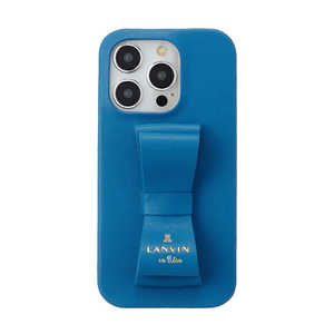 ランバン Slim Wrap Case Stand ＆ Ring Ribbon iPhone 15 Pro LANVIN en Bleu Navy LBNVYSRIP2361P