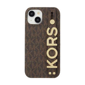 マイケルコース Slim Wrap Case Stand ＆ Ring iPhone 15 MICHAEL KORS Brown MKSRBRWWPIP2361