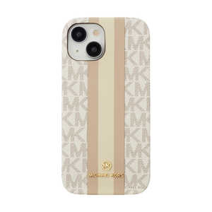 マイケルコース Slim Wrap Case Stripe MagSafe iPhone 15 MICHAEL KORS Vanilla MKSTVNLWPIP2361