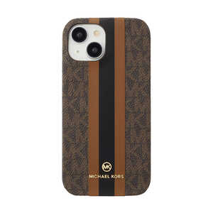 マイケルコース Slim Wrap Case Stripe MagSafe iPhone 15 MICHAEL KORS Brown MKSTBRWWPIP2361