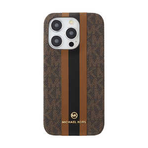 マイケルコース Slim Wrap Case Stripe MagSafe iPhone 15 Pro MICHAEL KORS Brown MKSTBRWWPIP2361P